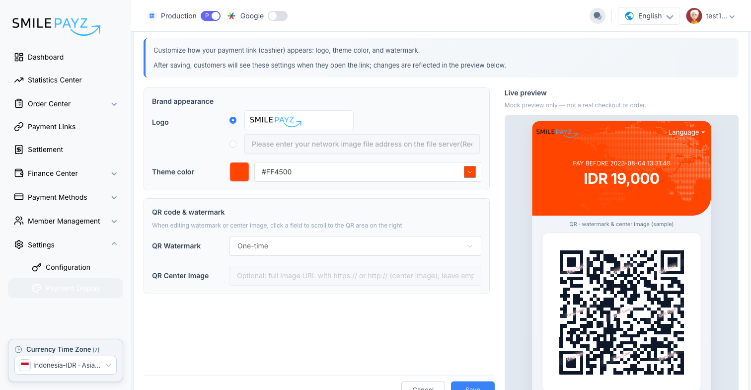 Payment Link Settings